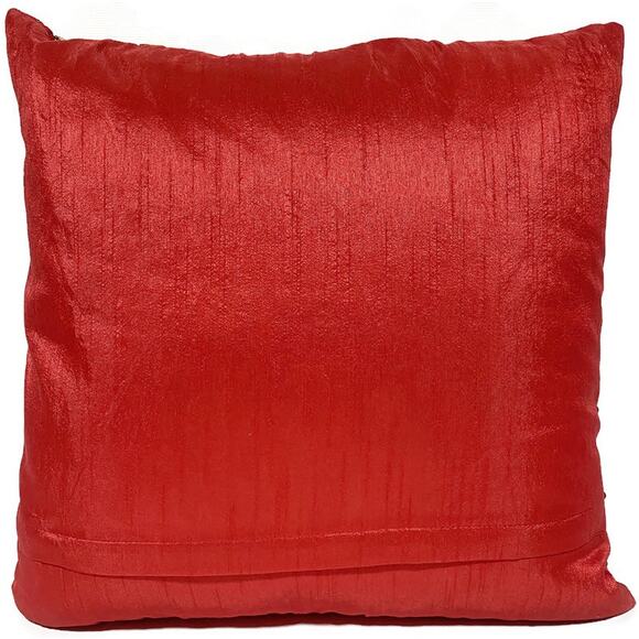 Embellished Accent Throw Pillow Red With Gold Sequins and Silver Accents 14 x 15 - Picture 2 of 7